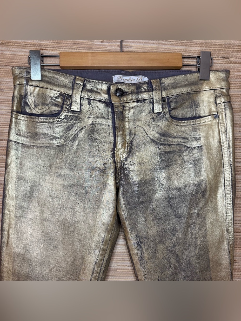Frankie B Gold Wax Skinny Jeans - Picture 3 of 16